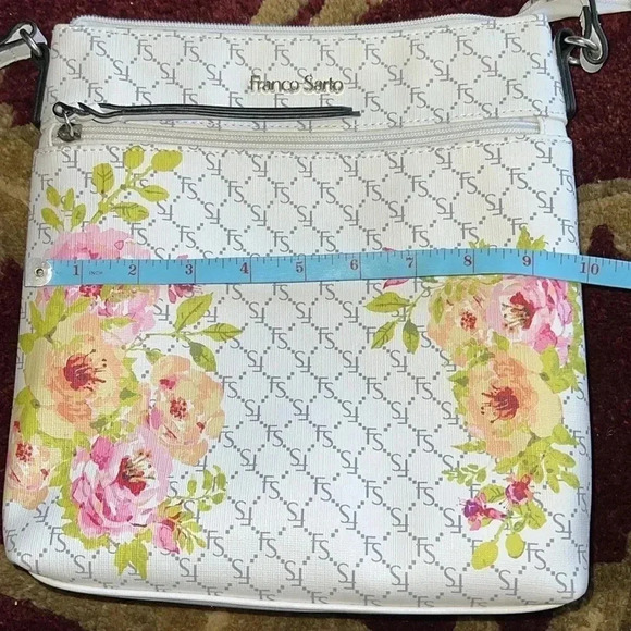 Franco Sarto Women’s Monogram Floral White Vegan Crossbody Purse Bag Wedding - Picture 11 of 16